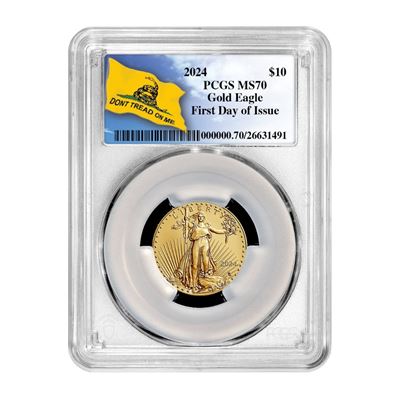 2024 1/4 oz American Gold Eagle Coin PCGS MS70 FDOI - Dont Tread On Me