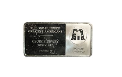 george dewey sterling silver bar