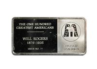 will rogers sterling silver bar