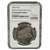women veterans memorial $1 silver