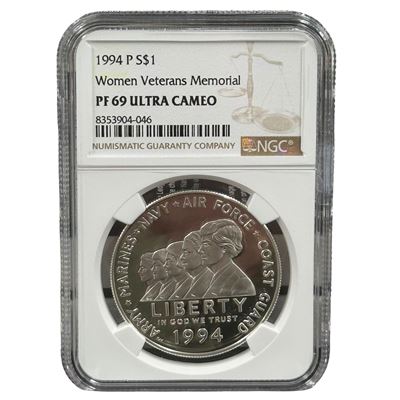 women veterans memorial $1 silver