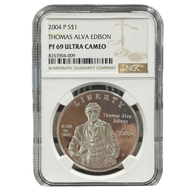 thomas edison $1 silver commemorative