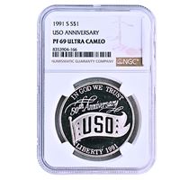 uso anniversary $1 silver commemorative